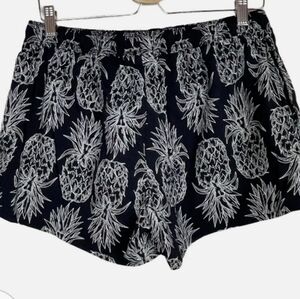 Lauren James Black Pineapple Print Swim Shorts